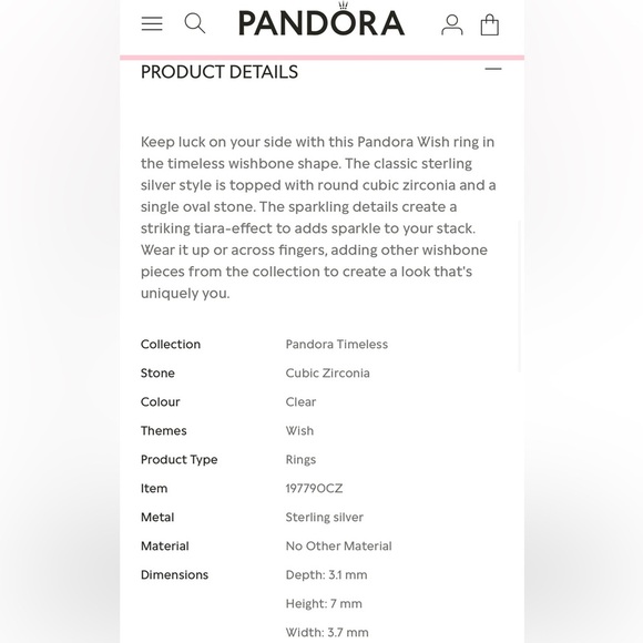 3 Pandora Wishbone Pinky Rings Rose gold and Sterling Silver Size 3 - Picture 10 of 11